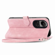For OPPO Reno10 /10 Pro Global Embossed Flower Zipper Leather Phone Case(Pink)