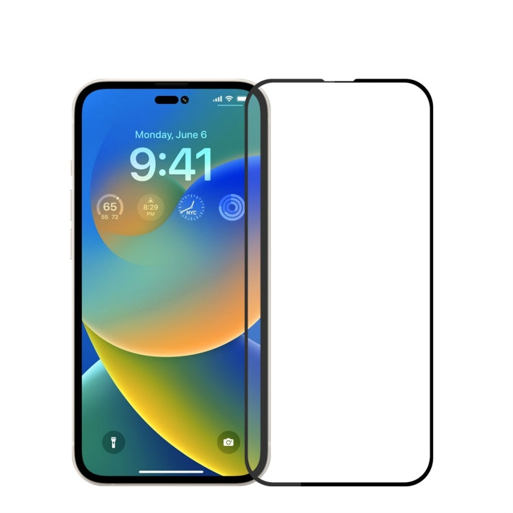 For iPhone 15 Pro Max PINWUYO 9H 2.5D Full Screen Tempered Glass Film(Black)