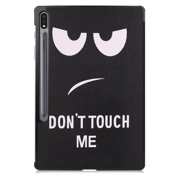 For Samsung Galaxy Tab S9+ JUNSUNMAY Custer Painted 3-Fold Stand Leather Smart Tablet Case(Big Eye)