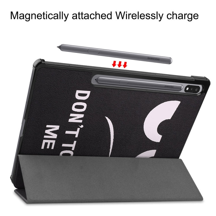 For Samsung Galaxy Tab S9+ JUNSUNMAY Custer Painted 3-Fold Stand Leather Smart Tablet Case(Big Eye)