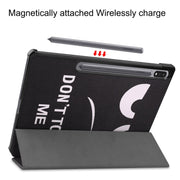 For Samsung Galaxy Tab S9+ JUNSUNMAY Custer Painted 3-Fold Stand Leather Smart Tablet Case(Big Eye)