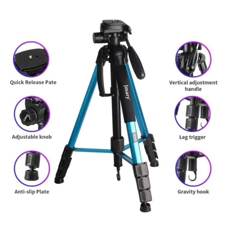 JMARY KP2264 Portable Detachable Tripod Mobile Phone SLR Camera Aluminium Alloy Stand(Blue)