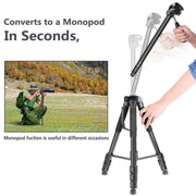 JMARY KP2264 Portable Detachable Tripod Mobile Phone SLR Camera Aluminium Alloy Stand(Red)