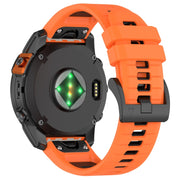 Compatible with Garmin Fenix 6X Pro Sports Two-Color Quick Release Silicone Watch Band(Orange+Black)