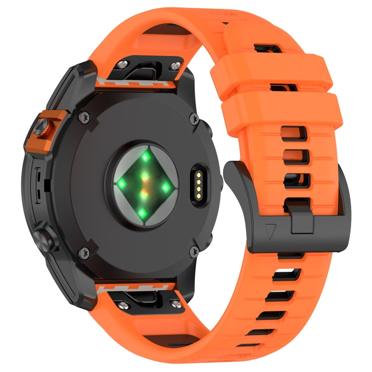 Compatible with Garmin Fenix 6X Pro Sports Two-Color Quick Release Silicone Watch Band(Orange+Black)