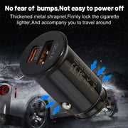 P10 Mini QC4.0 USB / PD20W Car Charger with Type-C to Type-C Fast Charging Data Cable(White)