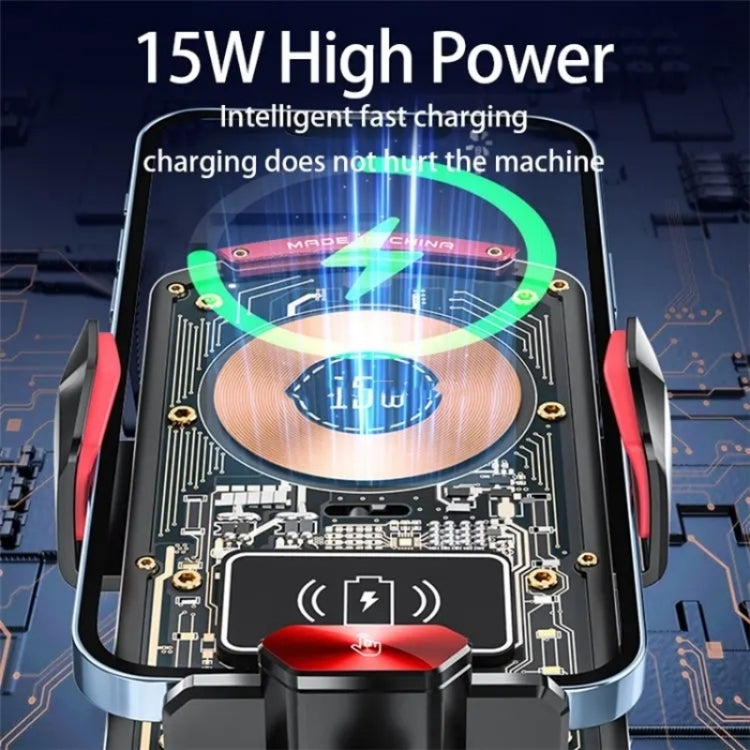 A6 Car Automatic Clamping Phone Holder 15W Magnetic Wireless Charger(Orange)