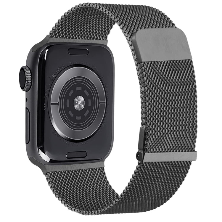For Apple Watch 2 42mm Milan Double Magnetic Steel Mesh Watch Band(Gray)