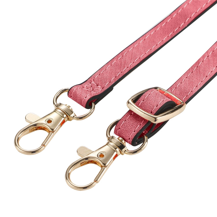 For iPhone 14 Pro Max Geometric Zipper Wallet Side Buckle Leather Phone Case with Crossbody Lanyard(Pink)