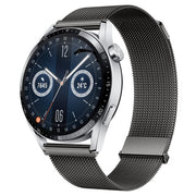 For Huawei Watch GT3 46mm Milan Double Magnetic Steel Mesh Watch Band(Gray)