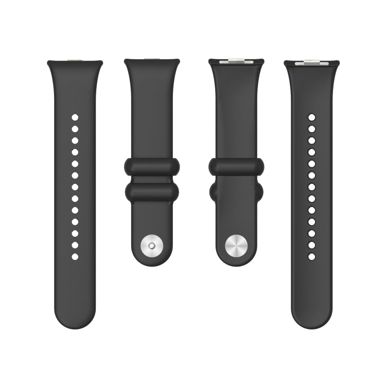 For Xiaomi Mi Band 8 Pro Solid Color Reverse Buckle Silicone Watch Band(Black)