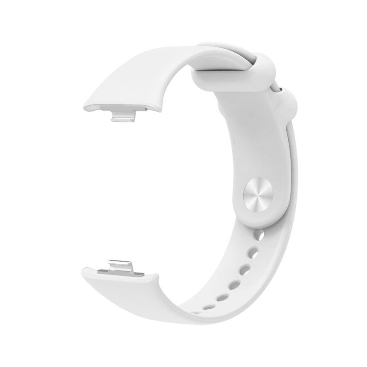 For Xiaomi Mi Band 8 Pro Solid Color Reverse Buckle Silicone Watch Band(White)
