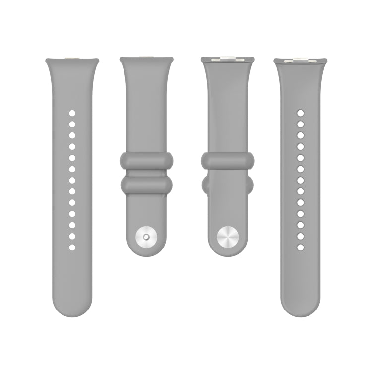 For Xiaomi Smart Band 9 Pro / 8 Pro Solid Color Reverse Buckle Silicone Watch Band(Gray)