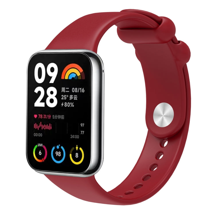 For Xiaomi Smart Band 9 Pro / 8 Pro Solid Color Reverse Buckle Silicone Watch Band(Wine Red)