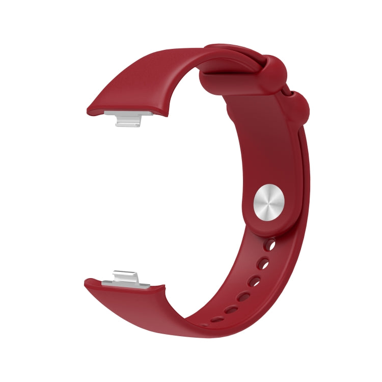 For Xiaomi Smart Band 9 Pro / 8 Pro Solid Color Reverse Buckle Silicone Watch Band(Wine Red)