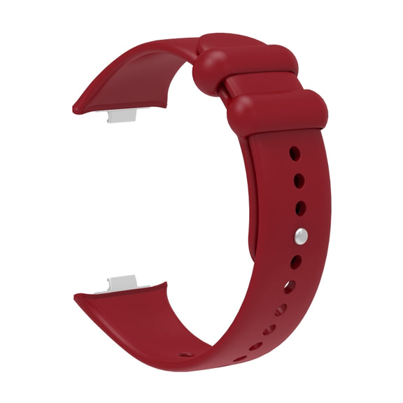 For Xiaomi Smart Band 9 Pro / 8 Pro Solid Color Reverse Buckle Silicone Watch Band(Wine Red)