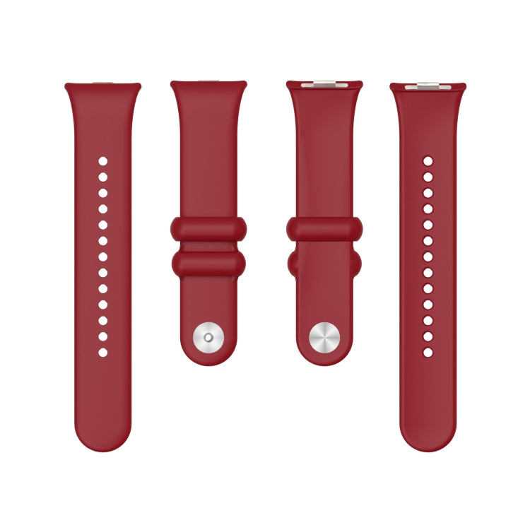 For Xiaomi Smart Band 9 Pro / 8 Pro Solid Color Reverse Buckle Silicone Watch Band(Wine Red)