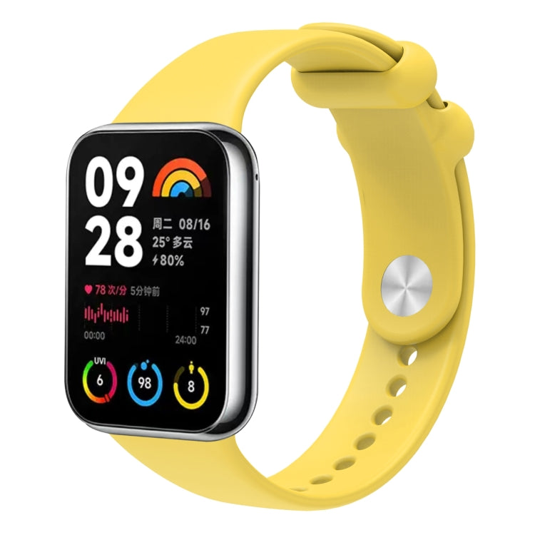 For Xiaomi Mi Band 8 Pro Solid Color Reverse Buckle Silicone Watch Band(Yellow)