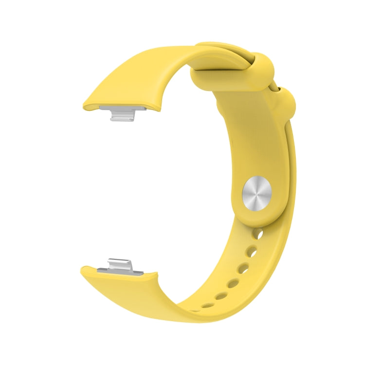 For Xiaomi Mi Band 8 Pro Solid Color Reverse Buckle Silicone Watch Band(Yellow)