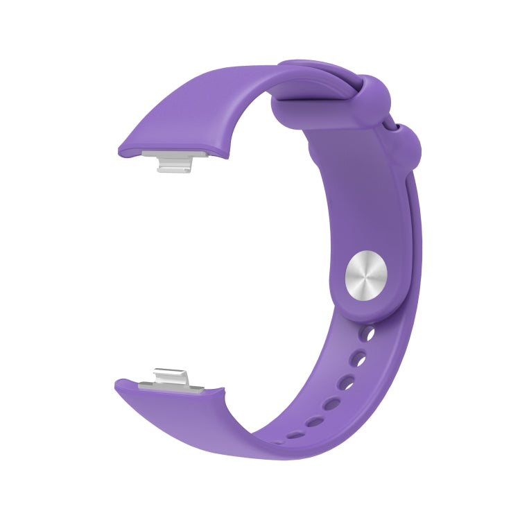 For Xiaomi Smart Band 9 Pro / 8 Pro Solid Color Reverse Buckle Silicone Watch Band(Purple)