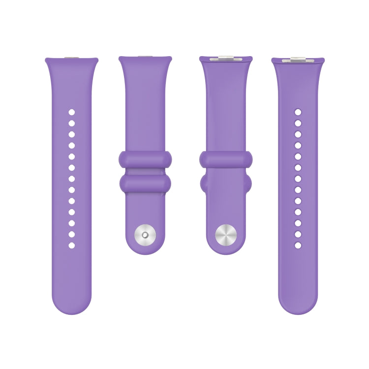 For Xiaomi Smart Band 9 Pro / 8 Pro Solid Color Reverse Buckle Silicone Watch Band(Purple)