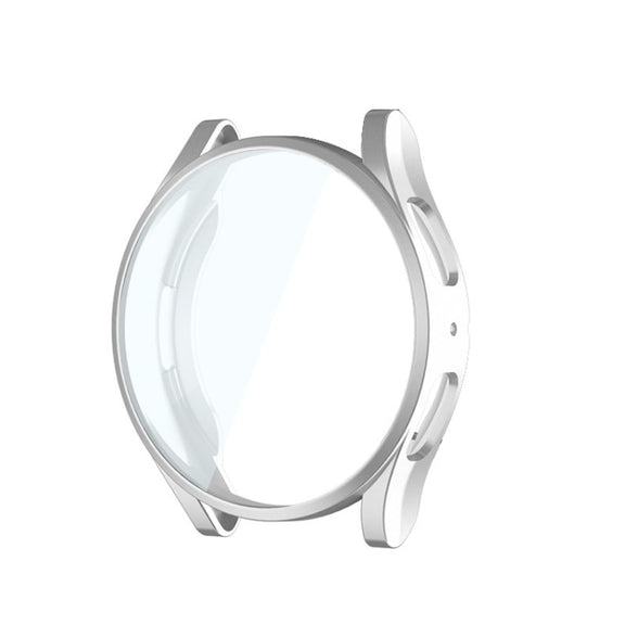 For Samsung Galaxy Watch6 40mm ENKAY Hat-Prince Full Coverage Electroplated Soft TPU Case with Screen Protection(Silver)