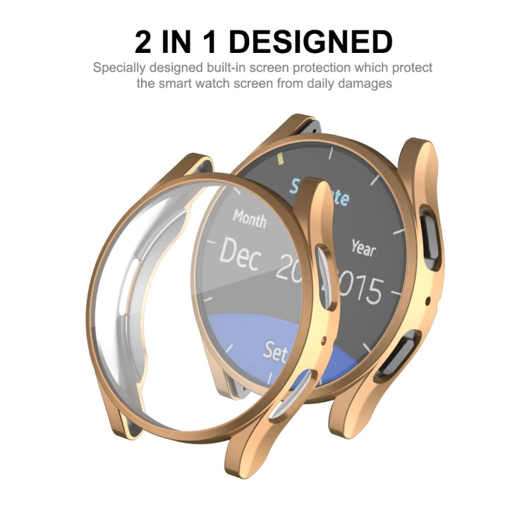 For Samsung Galaxy Watch6 40mm ENKAY Hat-Prince Full Coverage Electroplated Soft TPU Case with Screen Protection(Rose Gold)