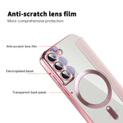 For Samsung Galaxy S23 5G Shield MagSafe RFID Anti-theft Rhombus Leather Phone Case(Pink)