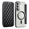 For Samsung Galaxy S23+ 5G Shield Magsafe RFID Anti-theft Rhombus Leather Phone Case(Black) - Galaxy S23+ 5G Cases by PMC TechLife | Online Shopping South Africa | PMC TechLife