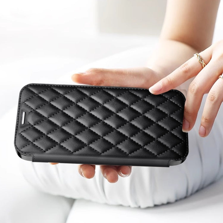 For Samsung Galaxy S23+ 5G Shield Magsafe RFID Anti-theft Rhombus Leather Phone Case(Black)