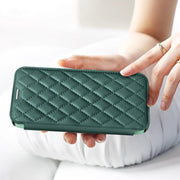 For Samsung Galaxy S23 Ultra 5G Shield Magsafe RFID Anti-theft Rhombus Leather Phone Case(Green)
