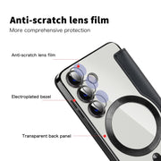 For Samsung Galaxy S24 5G Shield Magsafe RFID Anti-theft Rhombus Leather Phone Case(Black)