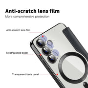 For Samsung Galaxy S24+ 5G Shield Magsafe RFID Anti-theft Rhombus Leather Phone Case(Black)
