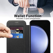 For Samsung Galaxy S23 FE 5G Shield Magsafe RFID Anti-theft Rhombus Leather Phone Case(Black)
