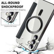 For Samsung Galaxy S23 FE 5G Shield Magsafe RFID Anti-theft Rhombus Leather Phone Case(Black)