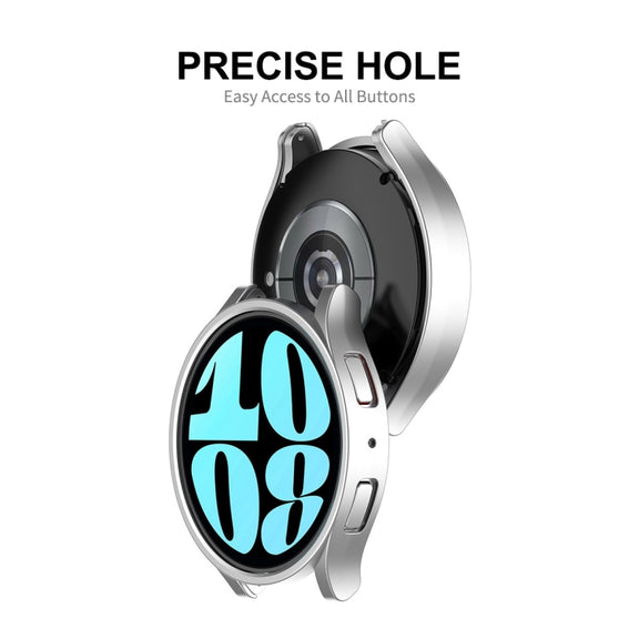 For Samsung Galaxy Watch6 44mm ENKAY Hat-Prince Electroplated Hard PC Case + 0.2mm 9H Glass Screen Protector(Black)