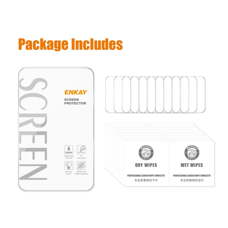 For Xiaomi Mi Band 8 Pro 10pcs ENKAY 0.2mm 9H Tempered Glass Screen Protector Watch Film