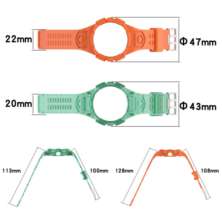 For Samsung Galaxy Watch6 44mm TPU Integrated Silicone Watch Band(Transparent White)