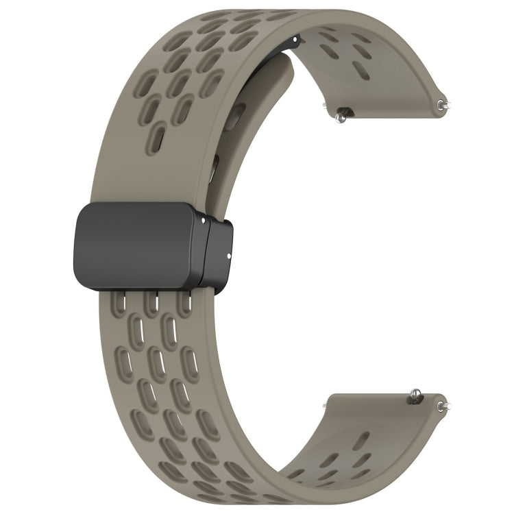 Compatible with Garmin Vivoactive3 Music 20mm Folding Magnetic Clasp Silicone Watch Band(Space Ash)