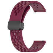 For Amazfit Pop Pro 20mm Folding Magnetic Clasp Silicone Watch Band(Burgundy)