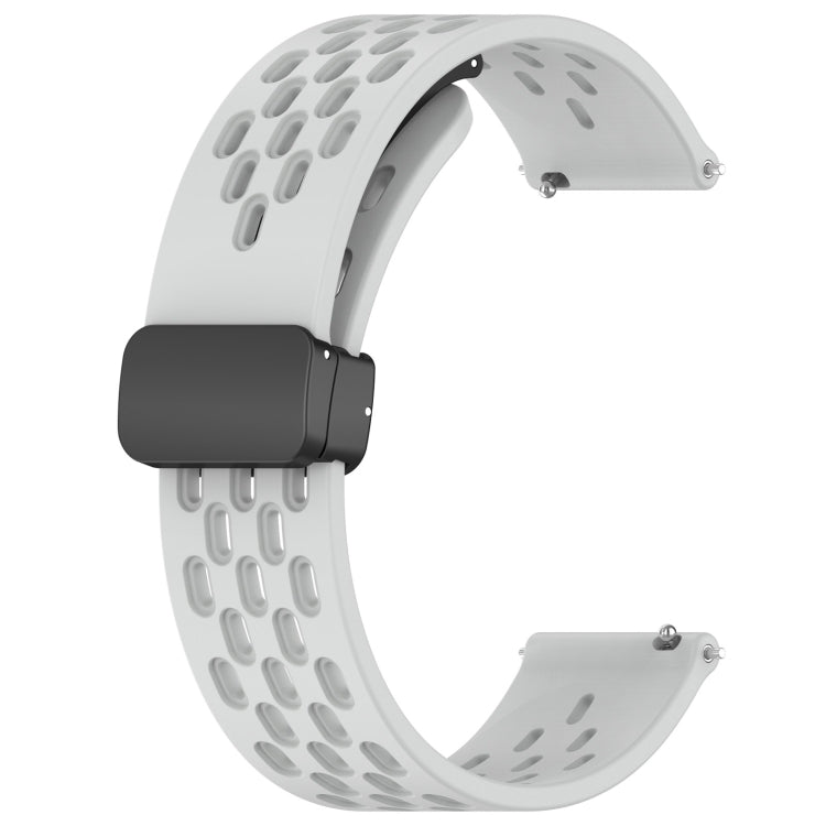 For Honor Watch GS Pro 22mm Folding Magnetic Clasp Silicone Watch Band(Light Grey)