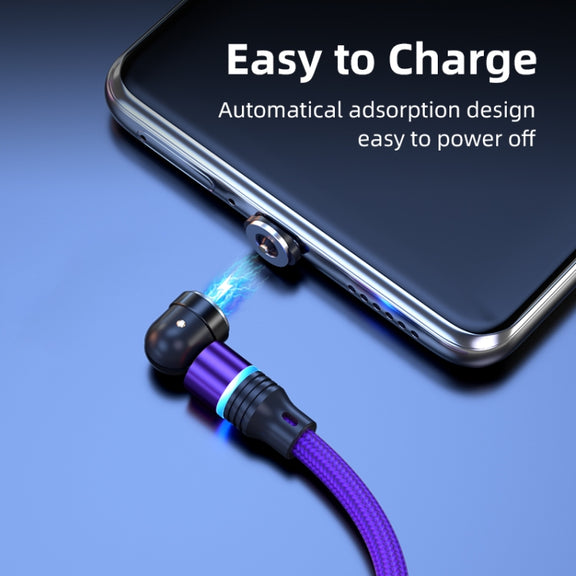 ENKAY 3 in 1 2.4A USB to Type-C / 8 Pin / Micro USB Magnetic 540 Degrees Rotating Charging Cable, Length:1m(Red)
