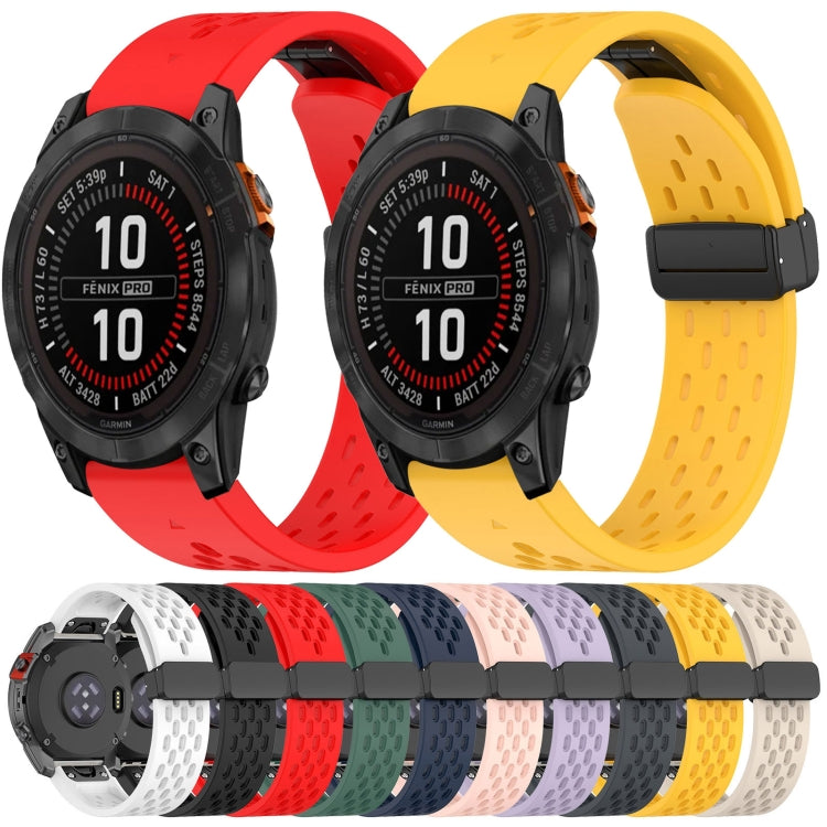 Compatible with Garmin Descent Mk3i 43mm 20mm Folding Buckle Hole Silicone Watch Band(Dark Green)