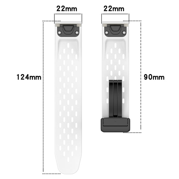 Compatible with Garmin Quatix 7 Pro 22mm Folding Buckle Hole Silicone Watch Band(Purple)