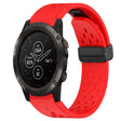 Compatible with Garmin Fenix 5X Plus 26mm Folding Buckle Hole Silicone Watch Band(Red) - free shipping - PMC TechLife - Order now!
