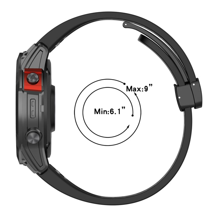 Compatible with Garmin Tactix 7 26mm Folding Buckle Hole Silicone Watch Band(Pink)