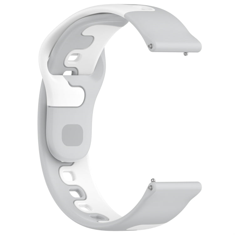 For Samsung Galaxy Watch Active 20mm Double Color Silicone Watch Band(Gray+White)
