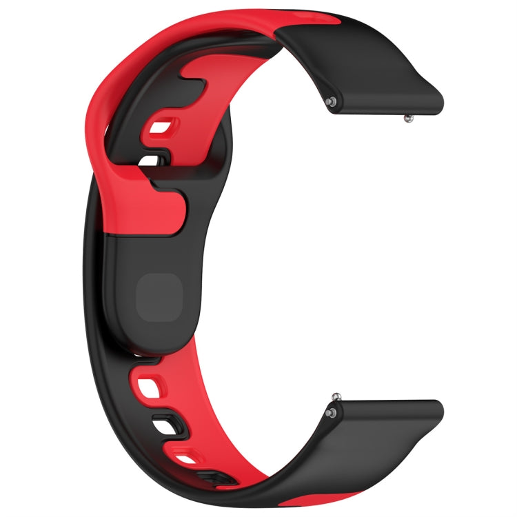 For Samsung Galaxy Watch3 41mm 20mm Double Color Silicone Watch Band(Black+Red)