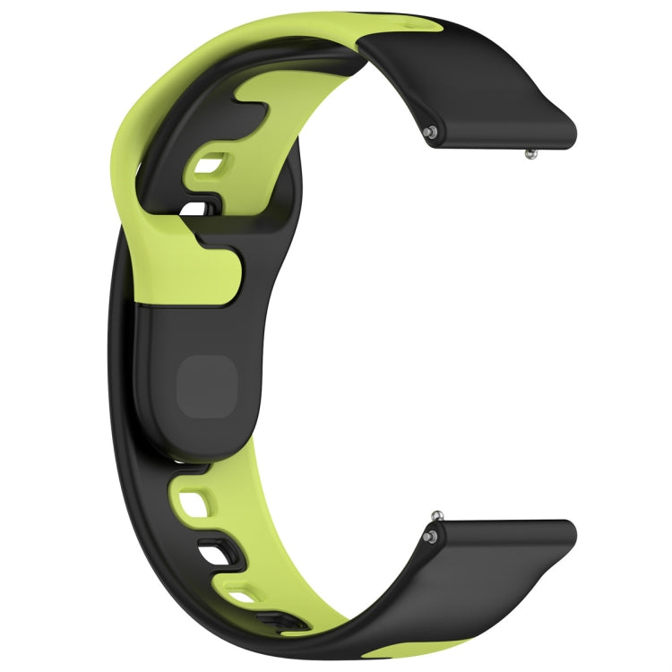 For Samsung Galaxy Watch3 41mm 20mm Double Color Silicone Watch Band(Black+Green)