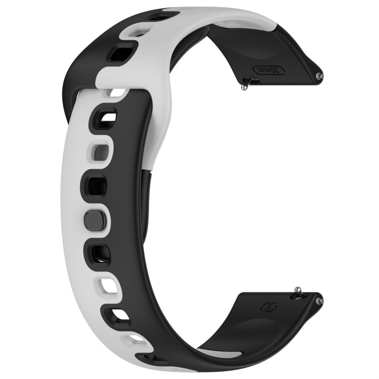 For Samsung Galaxy Watch3 41mm 20mm Double Color Silicone Watch Band(Black+Gray)